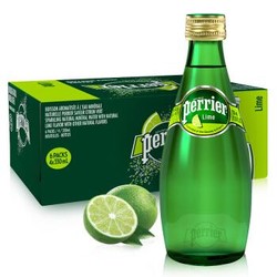 法国进口 巴黎水(Perrier) 气泡矿泉水 青柠味 玻璃瓶装 整箱装 330ml/瓶*24瓶