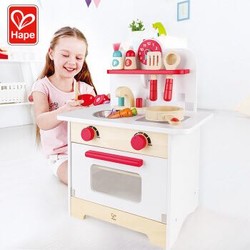 Hape厨房玩具仿真过家家3-6岁男女小孩角色扮演亲子互动益智玩具儿童生日礼物 E8118复古红白厨房