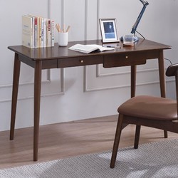 家逸北欧实木书桌 1米单桌-胡桃色