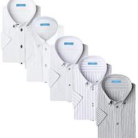 Atelier365 衬衫套装 短袖衬衫 5件套 形态稳定 Cool Biz 清凉商务 男士 白色 日本 L(41) (日本サイズL相当)