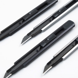 fizz铝合金美工刀迷雾黑3把美工刀片