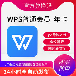 WPS普通会员卡年卡手机/平板兑换码PDF转WORD文档数据恢复