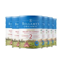 澳洲进口Bellamys贝拉米有机婴儿配方奶粉2段(6-12个月)300g/罐*6