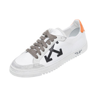 OFF WHITE sneakers系列男士圆头系带低帮平底休闲板鞋OMIA042E19D68048-0119 白色/橘色42