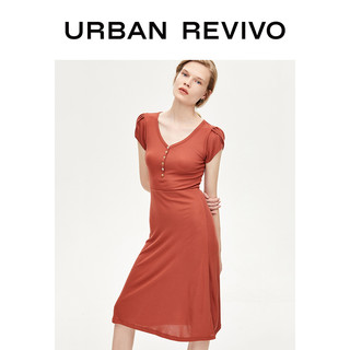 URBAN REVIVO WE30R7AE2000 V领连衣裙