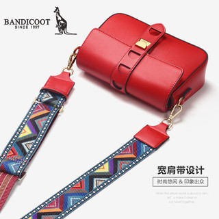 BANDICOOT 时尚风格袋鼠 包包女包单肩包手提包女士韩版斜挎小方包潮流手机包 L180030W-02 红色