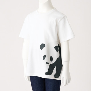 MUJI 无印良品 儿童纯棉印花短袖T恤 大熊猫 110cm