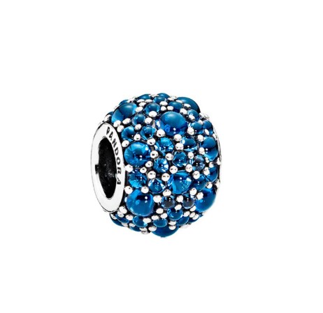 PANDORA 潘多拉 791755NLB 金银花闪烁水滴925银串饰 蓝色