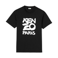 KENZO 凯卓 男士LOGO印花圆领短袖T恤FA55TS0184SA-99-XL 黑色L