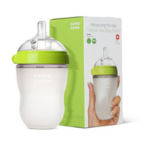 可么多么 COMOTOMO 奶瓶 宽口径硅胶奶瓶配3滴奶嘴250ml韩国原装进口（绿色）新生儿
