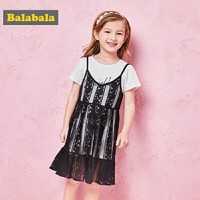 Balabala 巴拉巴拉 童装两件套夏装新款T恤蕾丝裙