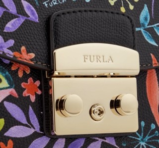 FURLA 芙拉 METROPOLIS SMALL 女士单肩链条包 黑色印花