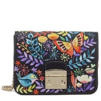 FURLA 芙拉 METROPOLIS SMALL 女士单肩链条包 黑色印花