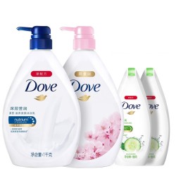 Dove 多芬 沐浴露套装(深层营润1kg+樱花甜香1kg+清透水润190g*2+赠190g*2)