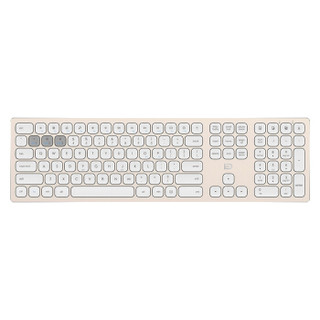 富德 ik8300键盘 无线蓝牙键盘 可充电键盘 办公键盘 便携 超薄键盘 记本键盘 全尺寸键盘 （赠键盘膜）金色