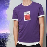 JEANSWEST 真维斯 漫威联名复仇者联盟 JW-92-173606 男士短袖T恤 深紫色 S