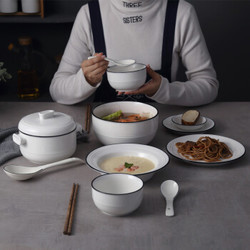 欧式简约家用北欧碗盘碟勺组合创意日式4人6人家居餐具套装