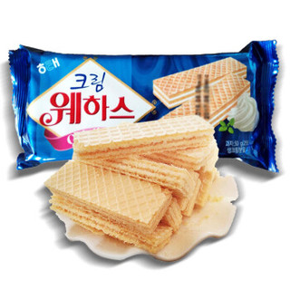 韩国进口海太奶油味威化饼干休闲零食酥脆糕点50g *16件