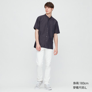 男装 麻棉立领衬衫(短袖) 425104 优衣库UNIQLO