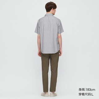 男装 优质长绒棉条纹衬衫(短袖) 427310 优衣库UNIQLO