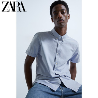 ZARA 新款 男装 牛津纹理短袖衬衫 06608390403