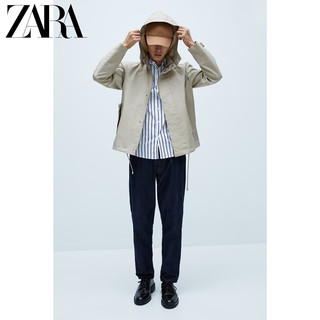 ZARA 新款 男装 条纹超修身短袖衬衣衬衫 04198485250