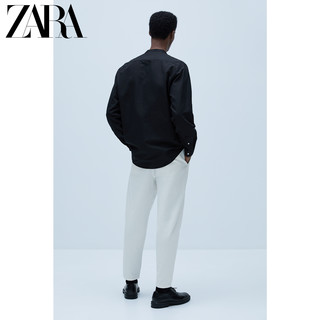 ZARA 新款 男装 亚麻混纺中山领中袖衬衣衬衫 03182310800