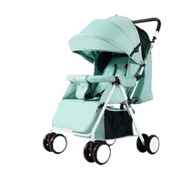 豪威 T305 婴儿推车 超轻便 薄荷绿 加宽旗舰版+可坐可躺+单向推行+双手折叠