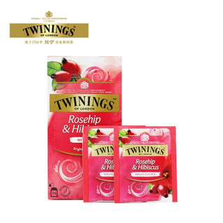 Twinings川宁 英国进口玫瑰花草茶25茶包盒装 小包袋泡茶茶包DIY花草茶冷饮 年轻人喝的茶