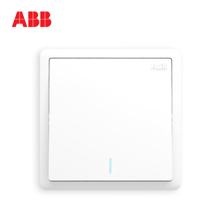 ABB开关插座远致白墙壁86型开关面板一开多控带荧光开关AO119 *2件