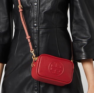 Tory Burch 汤丽柏琦 Perry Bombé 女款真皮斜挎包 红色