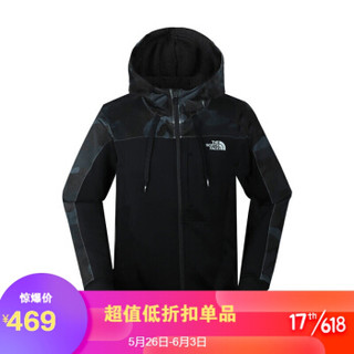 京东PLUS会员：北面 The North Face    2019秋冬款软壳男户外舒适防风外套 | NF0A46HV/ HP1 黑色 L