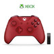 微软 Xbox 无线控制器/手柄 红色+二代Win10无线适配器  双模