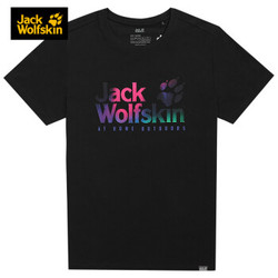 预售Jack Wolfskin/狼爪男士春夏新款户外运动时尚印花圆领透气短袖T恤5818372
