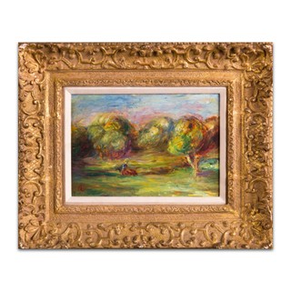 《有少女的风景》皮埃尔·奥古斯特·雷诺阿｜木板油画｜21.6 x 15.2 cm