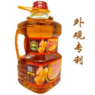 家乡人（jiaxiangren）物理一级压榨浓香花生油 5L 食用油 添加古法土榨花生油