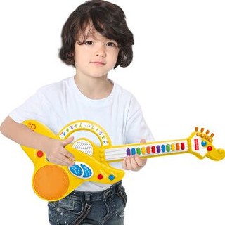 费雪(Fisher-Price)儿童电子小吉他玩具 婴幼儿音乐启蒙玩具宝宝早教弹奏乐器礼物女男孩黄色GMFP013 *2件+凑单品