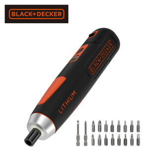 百得（BLACK&DECKER）Smart Push 电动螺丝刀 电钻起子 小型充电式手电钻电动螺丝批 家用电动工具BD40K27 *3件