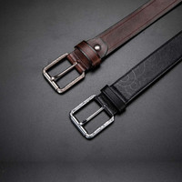 VLLICON 男士头层牛皮针扣皮带