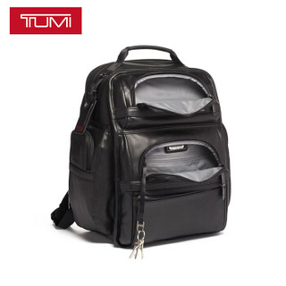 TUMI 途明 Alpha 3系列男士/中性商务旅行高端时尚皮革双肩包09603580DL3 黑色
