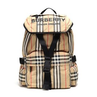 博柏利/巴宝莉 BURBERRY 女款织物双肩包典藏米色Vintage格纹 80147511