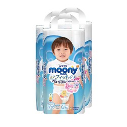  Moony 男/女宝婴儿拉拉裤 XL 38片 3包