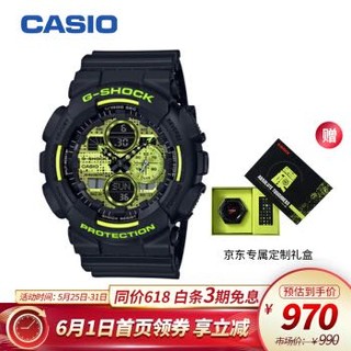 卡西欧（CASIO）手表 G-SHOCK 2020硬碰硬系列 礼盒装 防震防水防磁自动LED照明运动男士手表 GA-140DC-1APRT