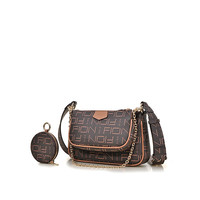 FION 菲安妮 麻将包三合一女包 多用斜挎单肩法棍包腋下包 可爱小包包 啡/驼FAAFIWH001BRNCMLZZ