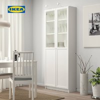 限地区：IKEA 宜家 毕利 带板玻璃门书柜 白色