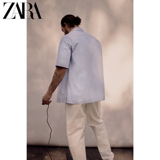 ZARA 新款 男装 条纹泡泡纱短袖衬衫 04323415403