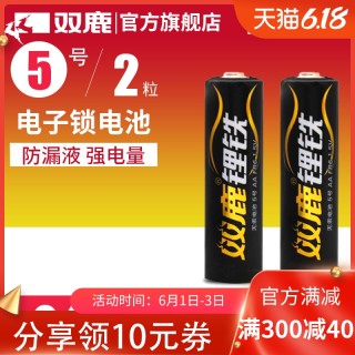 双鹿5号锂铁电池AA FR6 FR14505锂电池1.5V电子锁密码锁智能门锁指纹锁电池五号2节无汞防漏液强电量包邮
