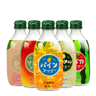 日本友升友/桝白桃西瓜果味碳酸汽水多口味饮料300ml*5瓶友树 西瓜味*5瓶