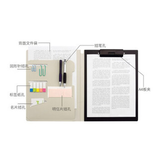 日本喜利LIHIT LAB板夹A4轻薄多功能学生写字板垫板 资料夹SmartFit商务办公文具资料夹 深蓝色