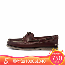 Timberland添柏岚男鞋牛皮经典手工缝制休闲鞋户外船鞋|25077 25077W/棕色 41 *2件